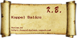 Koppel Balázs névjegykártya
