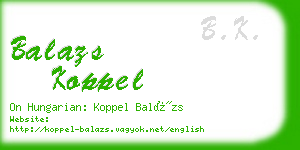 balazs koppel business card